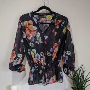 Suzy Shier Floral Blouse